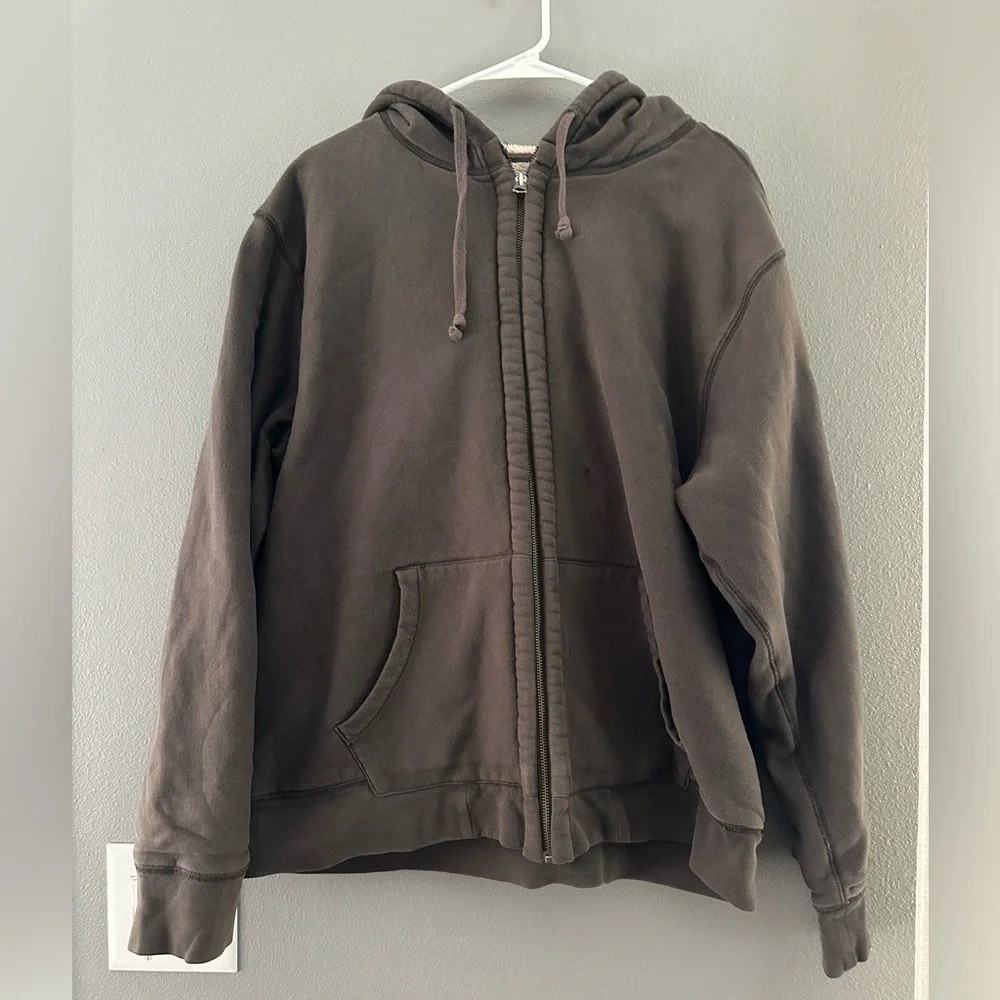 J.CREW Brown Sherpa-Lined Hoodie XL
